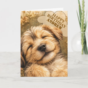 Happy Birthday Sleepy Puppy Card