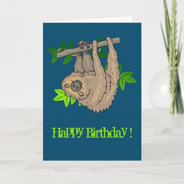 Happy Birthday Sloth Card (Front)