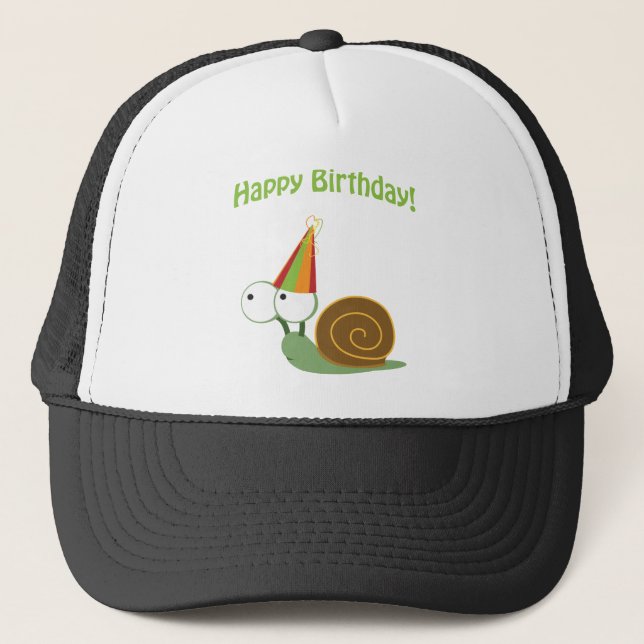 Happy Birthday! Snail Trucker Hat (Front)