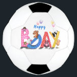 Happy Birthday Soccer Ball Gift Baby Bears Party<br><div class="desc">Happy Birthday Soccer Ball - Baby Bears Party Celebration Fun Drawing Cute Bear - Choose / Add Your Unique Text / Name / Year / Colour - Make Your Special Gift - Resize and move or remove and add elements / image with customization tool ! - Drawing and Design by...</div>