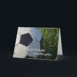 Happy Birthday Soccer Granddaughter Card<br><div class="desc">A soccer birthday card of Granddaughter with a close up photo of a soccer ball in the grass and the words "Happy Birthday Granddaughter" at the bottom in white.</div>