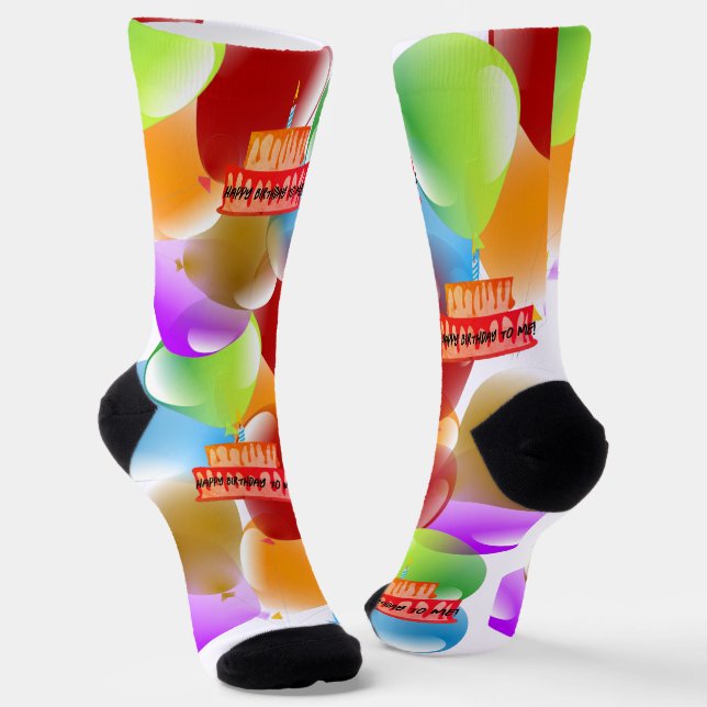 Happy Birthday Socks HAMbyWG (Angled)