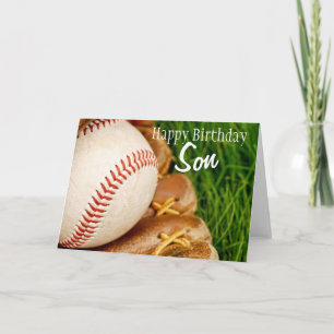 Happy Birthday Son Baseball with Mitt Card