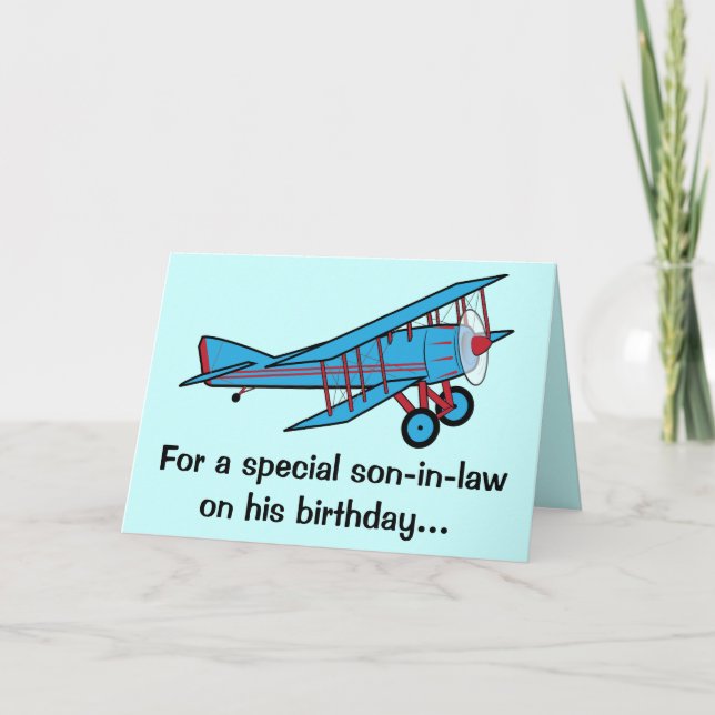 Happy Birthday Son-in-Law Airplane Card (Front)