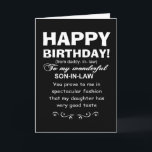 Happy birthday son in law card<br><div class="desc">son in law greeting cards, funny son in law greeting cards</div>
