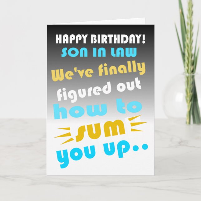 Happy birthday son in law card (Front)