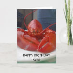 HAPPY BIRTHDAY SON (talking Lobster) Card<br><div class="desc">Send this TALKING LOBSTER to your son for his special day and let him know you are thinking of him and really hope he enjoys HIS DAY.</div>