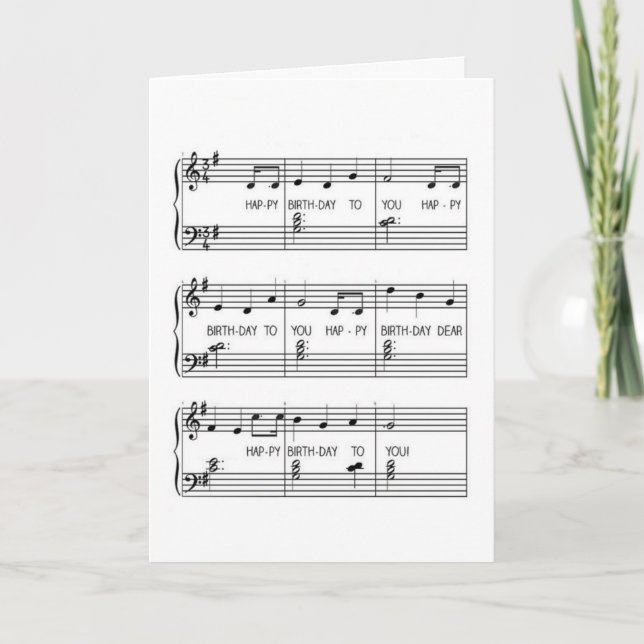 Happy Birthday Song Card (Front)