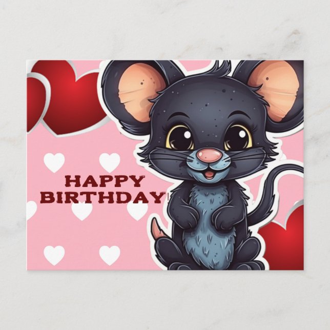 Happy birthday! souris postcard (Front)