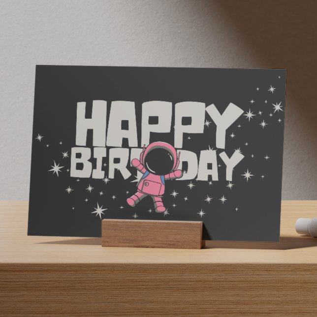 Happy Birthday Space Astronaut Birthday Card (Creator Uploaded)