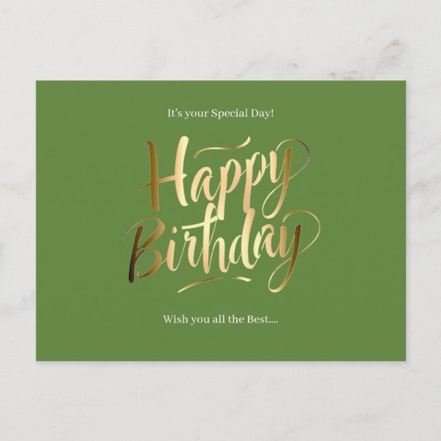 Happy Birthday Special Day Holiday Postcard (Front)