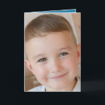 Happy Birthday special Grandson blue photo Card<br><div class="desc">Replace the photo on the front.
Add your message inside.
Happy Birthday special Grandson.
Inside designed in blue and white.</div>