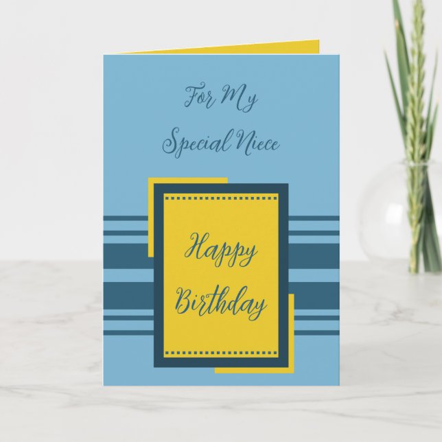 Happy Birthday special niece blue Card (Front)