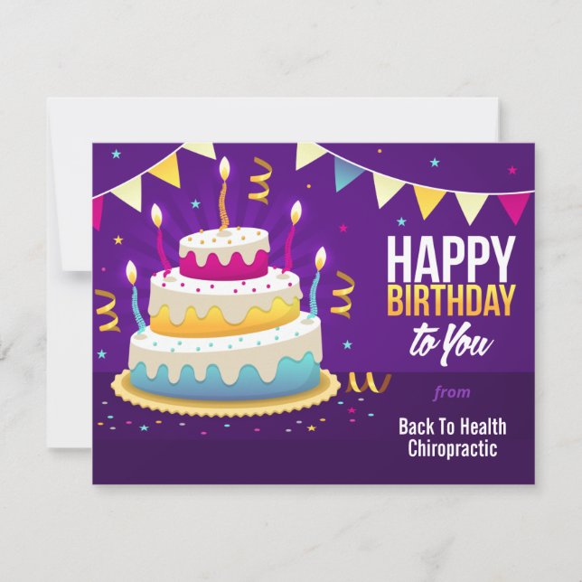 Happy Birthday Spine Candles Chiropractic Card (Front)
