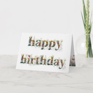 Happy Birthday Sprays of Wildflowers Card