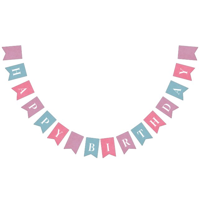 Happy Birthday Spring Colours Custom Bunting Flags (All)