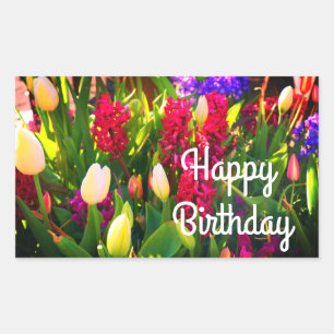 Happy Birthday Spring Flowers #5 Stickers
