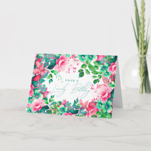 Happy Birthday Spring Summer Garden Floral  Card