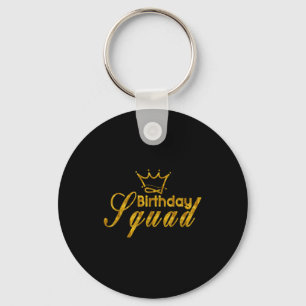 Happy birthday squad king crown party gold gift keychain