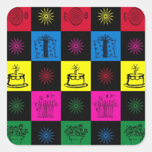 Happy Birthday Square Sticker