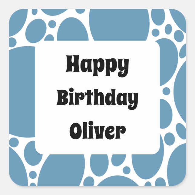 Happy birthday square sticker (Front)