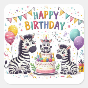 Happy Birthday Square Sticker