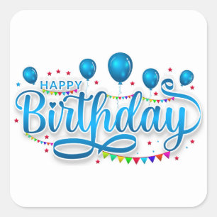 Happy Birthday Square Sticker