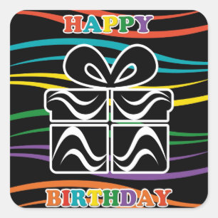Happy Birthday Square Sticker