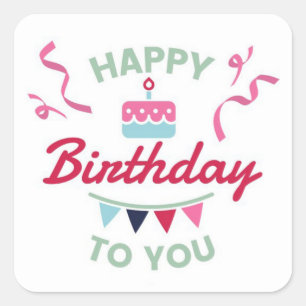 Happy Birthday Square Sticker