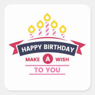 Happy Birthday  Square Sticker
