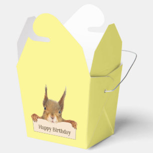Happy Birthday Squirrel Holding Custom Sign Favor Box