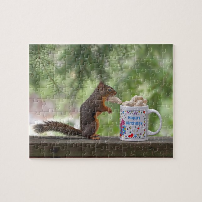 Happy Birthday Squirrel Jigsaw Puzzle (Horizontal)