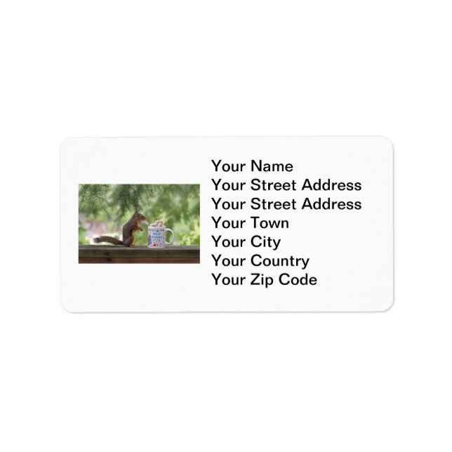 Happy Birthday Squirrel Label (Front)