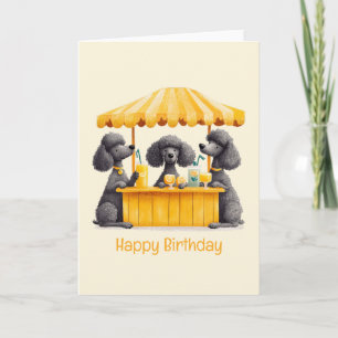 Happy Birthday Standard Poodle Dogs Lemonade Stand Card