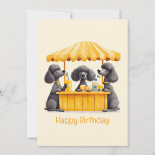 Happy Birthday Standard Poodle Dogs Lemonade Stand Card
