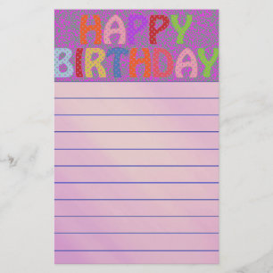 Happy Birthday Stationery