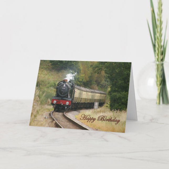 Happy Birthday Steam Locomotive Card (Front)