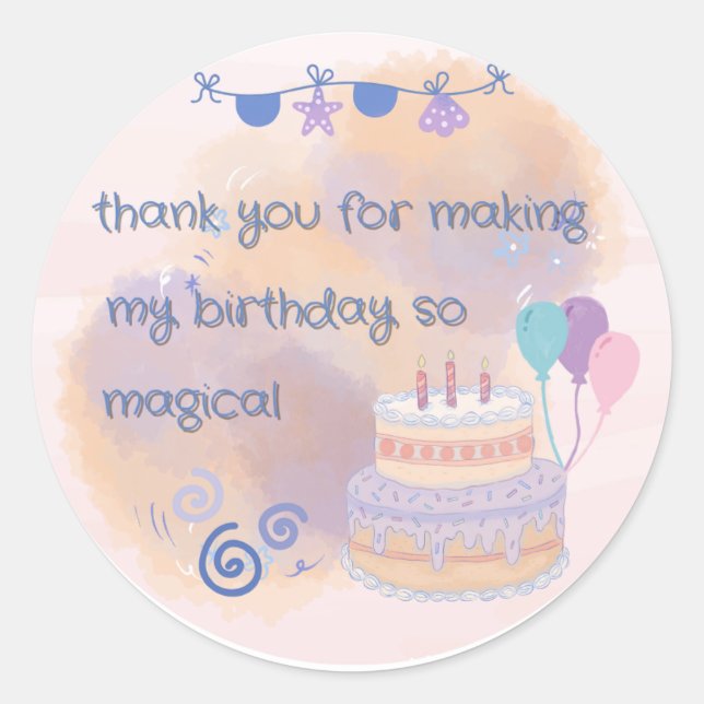 Happy Birthday Sticker – Party Favour & Gift Packa (Front)
