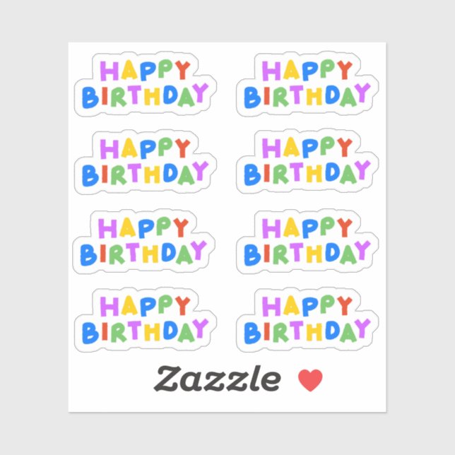 Happy Birthday Stickers (Sheet)