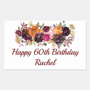 Happy Birthday Stickers Fall Florals