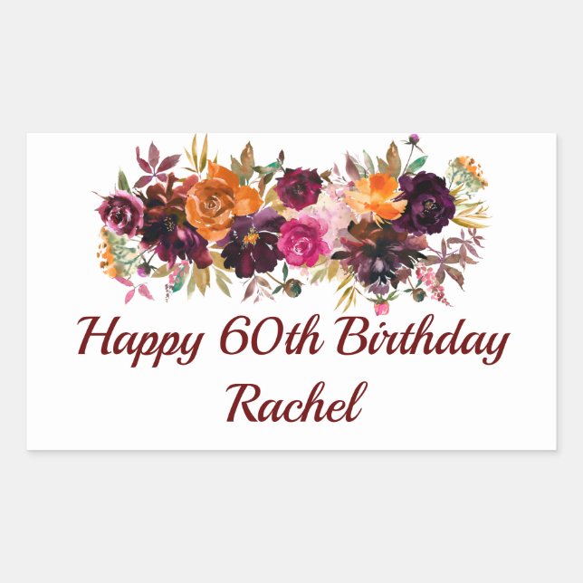 Happy Birthday Stickers Fall Florals (Front)