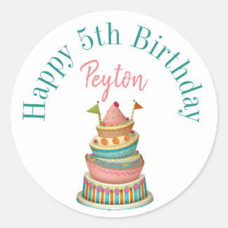 Happy birthday stickers personalized