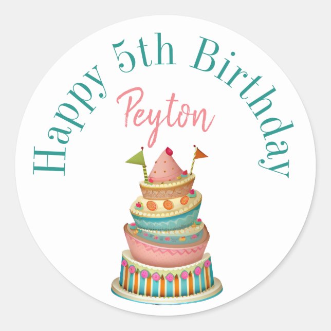 Happy birthday stickers personalized (Front)