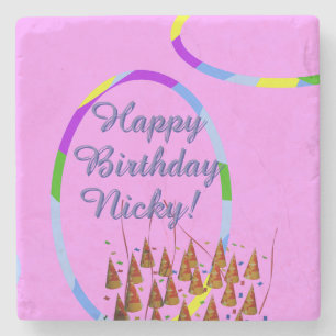 Happy Birthday Stone Coaster