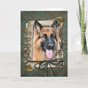 Happy Birthday - Stone Paws German Shepherd Chance Card