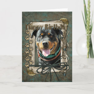 Happy Birthday - Stone Paws -Rottweiler SambaParTi Card
