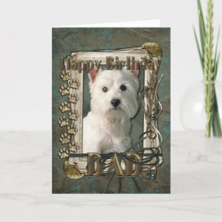 Happy Birthday - Stone Paws - Westie - Dad Card