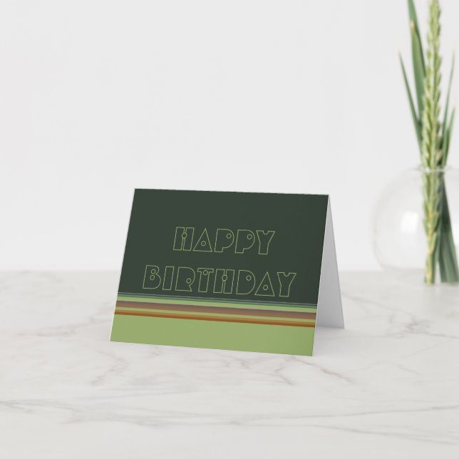 Happy Birthday Stripes Card (Front)