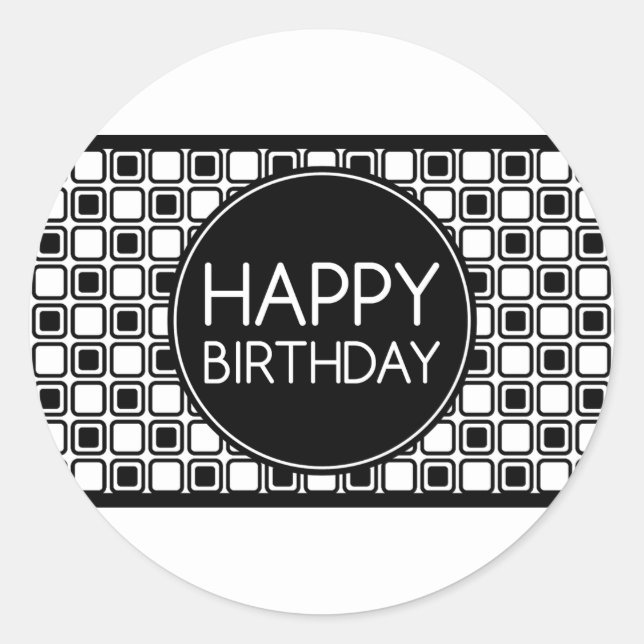 happy birthday (studioSquares) Classic Round Sticker (Front)