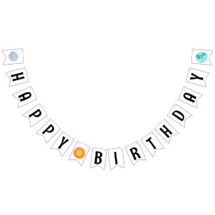 Happy Birthday Sun And Planets Bunting Flags